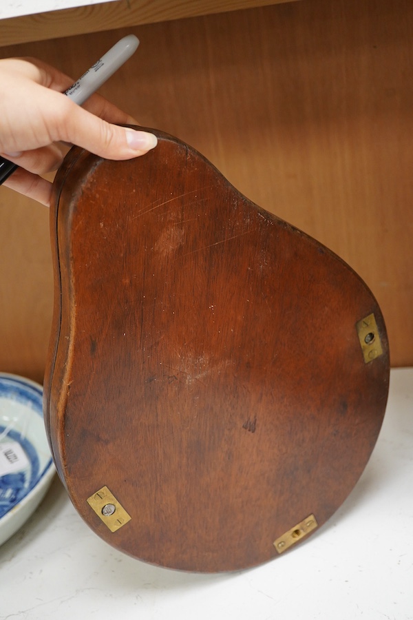 An Edwardian mahogany and brass racket press, 37cm wide